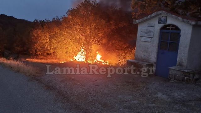 Φθιώτιδα: Αυτοκίνητο έφυγε σε γκρεμό και πήρε φωτιά (ΒΙΝΤΕΟ)