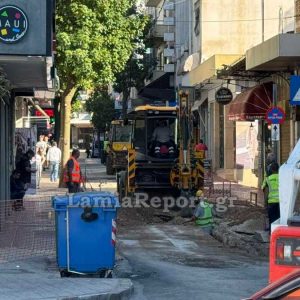 Διακοπή κυκλοφορίας σε κεντρικό δρόμο της Λαμίας