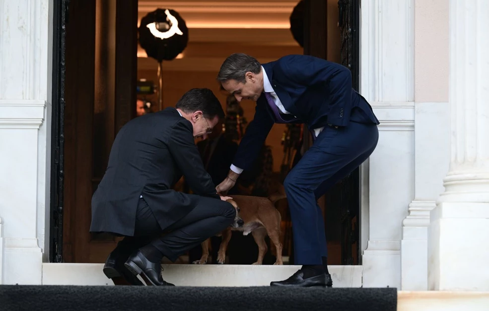 Ο Μαρκ Ρούτε στο Μέγαρο Μαξίμου, φωτογραφίες από τη συνάντηση με Μητσοτάκη