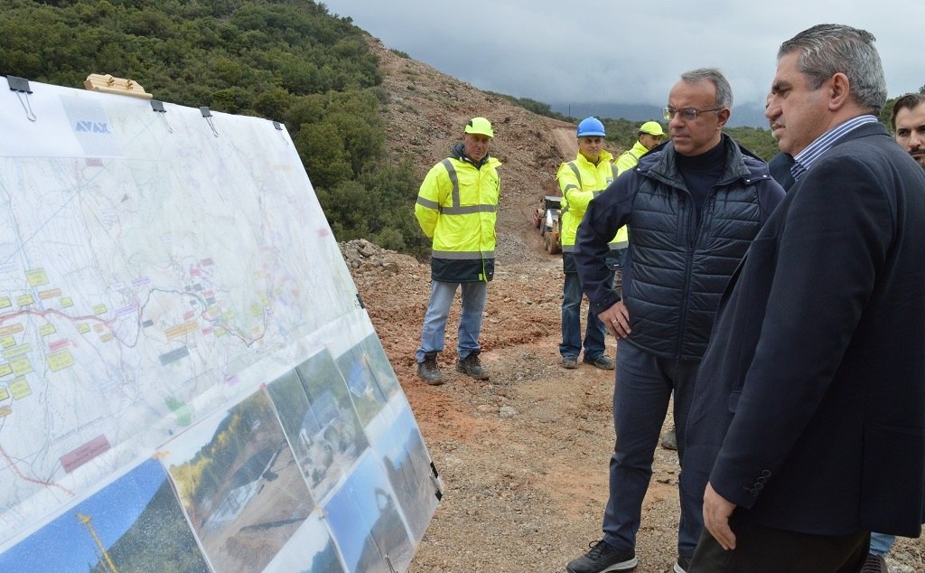 Στο εργοτάξιο του έργου Μπράλος - Άμφισσα ο Χρήστος Σταϊκούρας