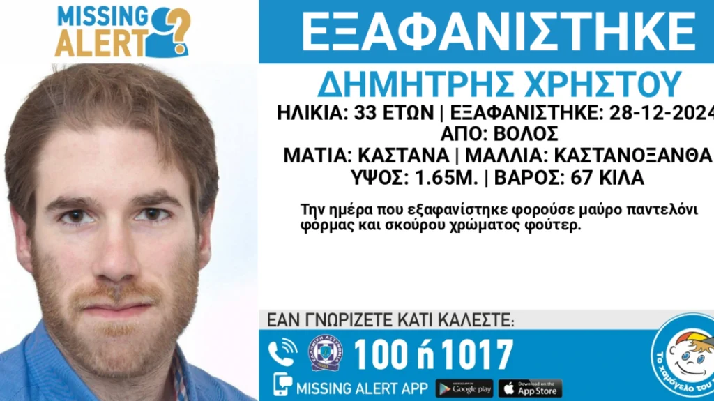 Με εισαγγελική παραγγελία θα ενταθούν οι έρευνες για την εξαφάνιση του 33χρονου Δημήτρη