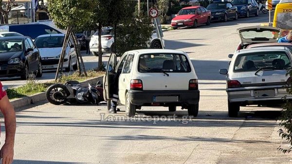 Τροχαίο με μηχανάκι στη Λαμία - Στο νοσοκομείο ο δικυκλιστής - ΦΩΤΟ