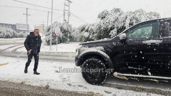 Χιονιάς: Το έστρωσε για τα καλά στη βόρεια Λαμία - Καθαρίζει τους δρόμους ο Δήμος (ΒΙΝΤΕΟ-ΦΩΤΟ)