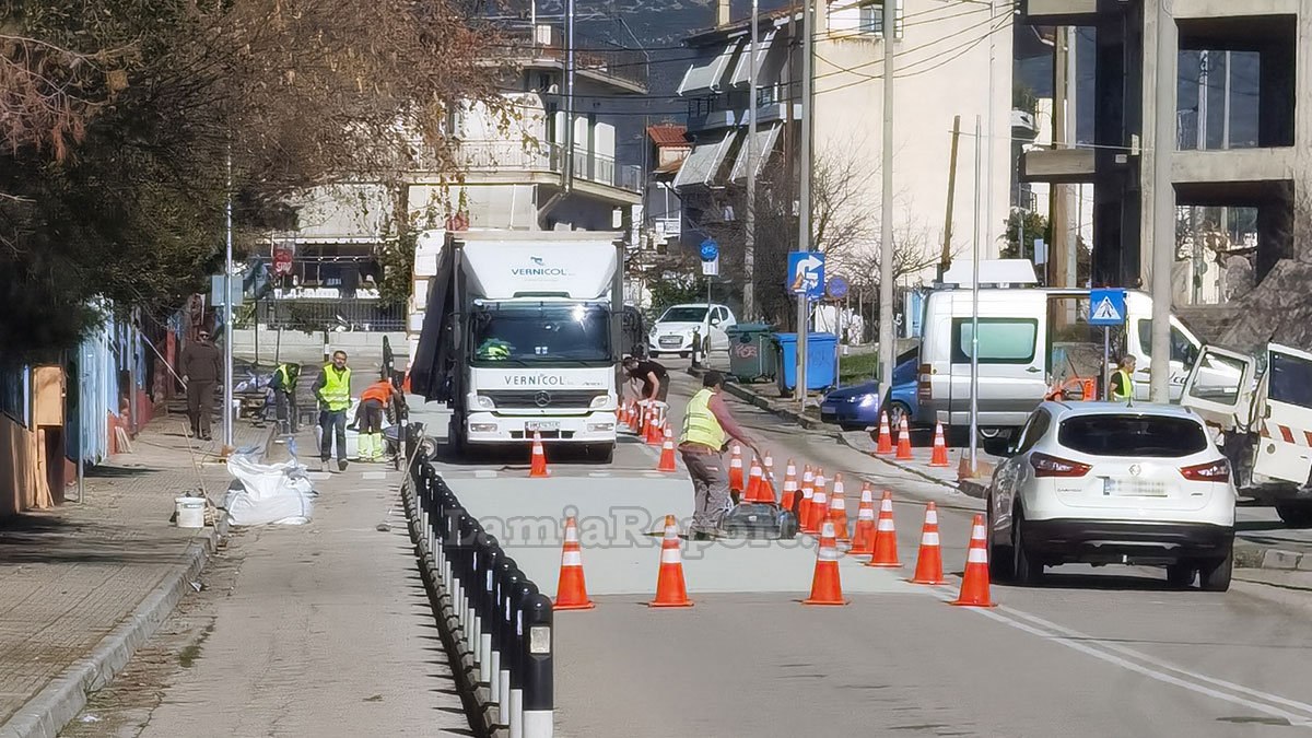 Δήμος Λαμιέων: Συνεχίζεται η αναβάθμιση των διαβάσεων πεζών