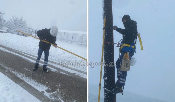 Φθιώτιδα: Στην πρώτη γραμμή της κακοκαιρίας οι εναερίτες του ΔΕΔΔΗΕ