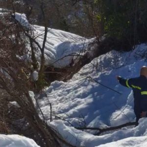 Πυροσβέστες μετέφεραν τρόφιμα σε 95χρονο αποκλεισμένο στα χιόνια