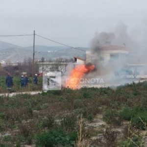 Αυτοκίνητο έγινε στάχτη από πυρκαγιά - Κινδύνευσε ο ιερέας οδηγός του