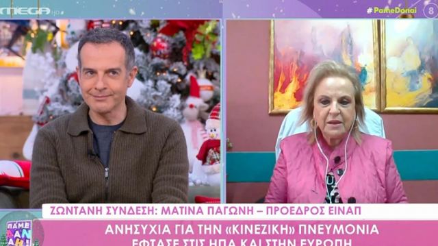 «Ψυχραιμία» συνιστά για την κινέζικη πνευμονία η Ματίνα Παγώνη – «Δεν χρειάζεται πανικός»