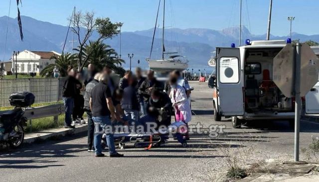 Τροχαίο με μηχανάκι στα φανάρια της Στυλίδας (ΒΙΝΤΕΟ-ΦΩΤΟ)