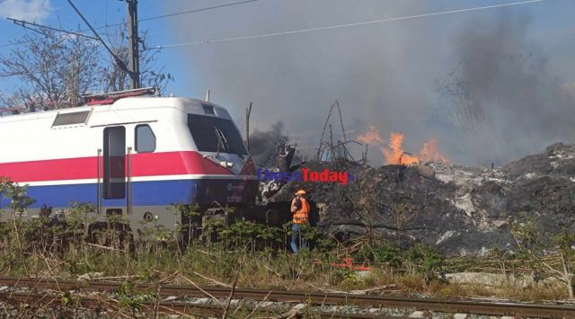 Φωτιά στον σιδηροδρομικό άξονα Θεσσαλονίκη-Ειδομένη