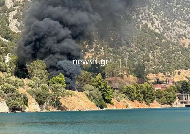 Φορτηγό έπεσε σε γκρεμό στα Άσπρα Σπίτια και έπιασε φωτιά - Νεκρός ο οδηγός