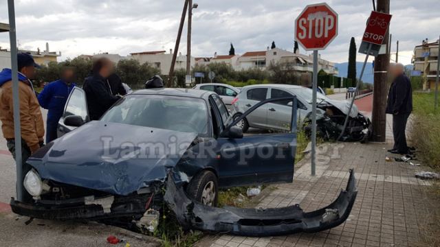 Λαμία: Γερό «μπαμ» στη διασταύρωση 