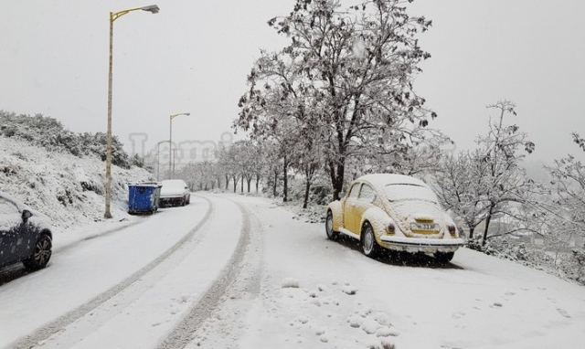 Λαμία: Δείτε φωτογραφίες από τα πρώτα χιόνια