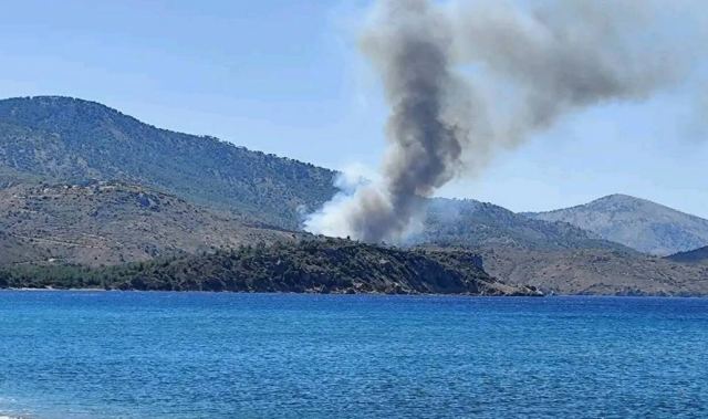 Σε εξέλιξη η φωτιά σε δάσος στον Σιδηρούντα στη Χίο - Μήνυμα του «112» για το Μετόχι