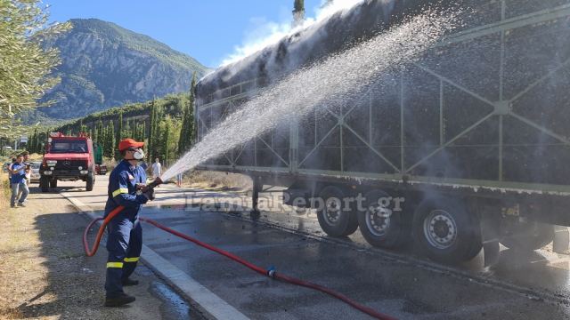 Λαμία: Λαμπάδιασε νταλίκα με βαμβάκι - «Έσπερνε» φωτιές στον παράδρομο (ΒΙΝΤΕΟ-ΦΩΤΟ)