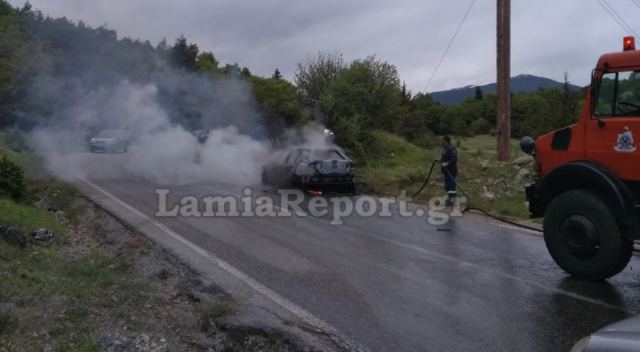 Στις φλόγες αυτοκίνητο στο δρόμο για Παύλιανη