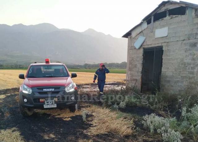 Πυρκαγιά σε γεώτρηση στο Φραντζή Λαμίας (ΦΩΤΟ)