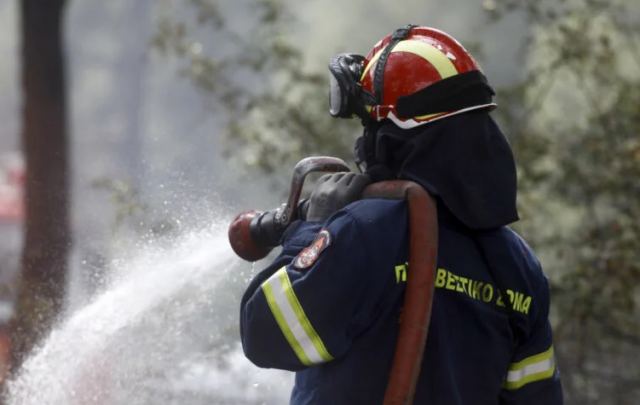 Φωτιά σε ξερά χόρτα έξω στο Μακρυχώρι Λάρισας